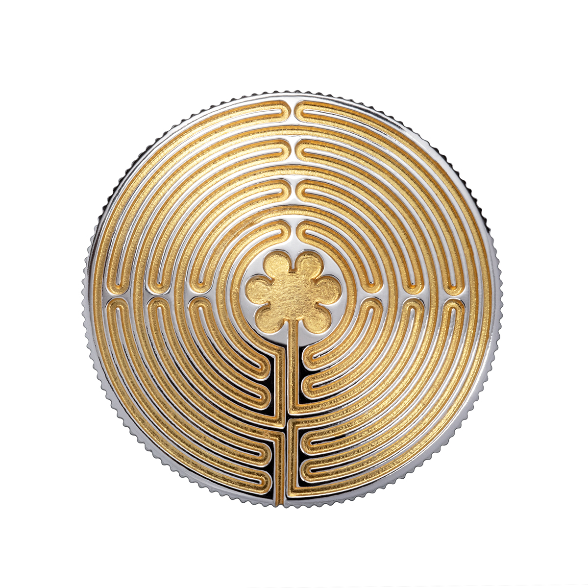 Labyrinth of Chartres - partially gilded silver